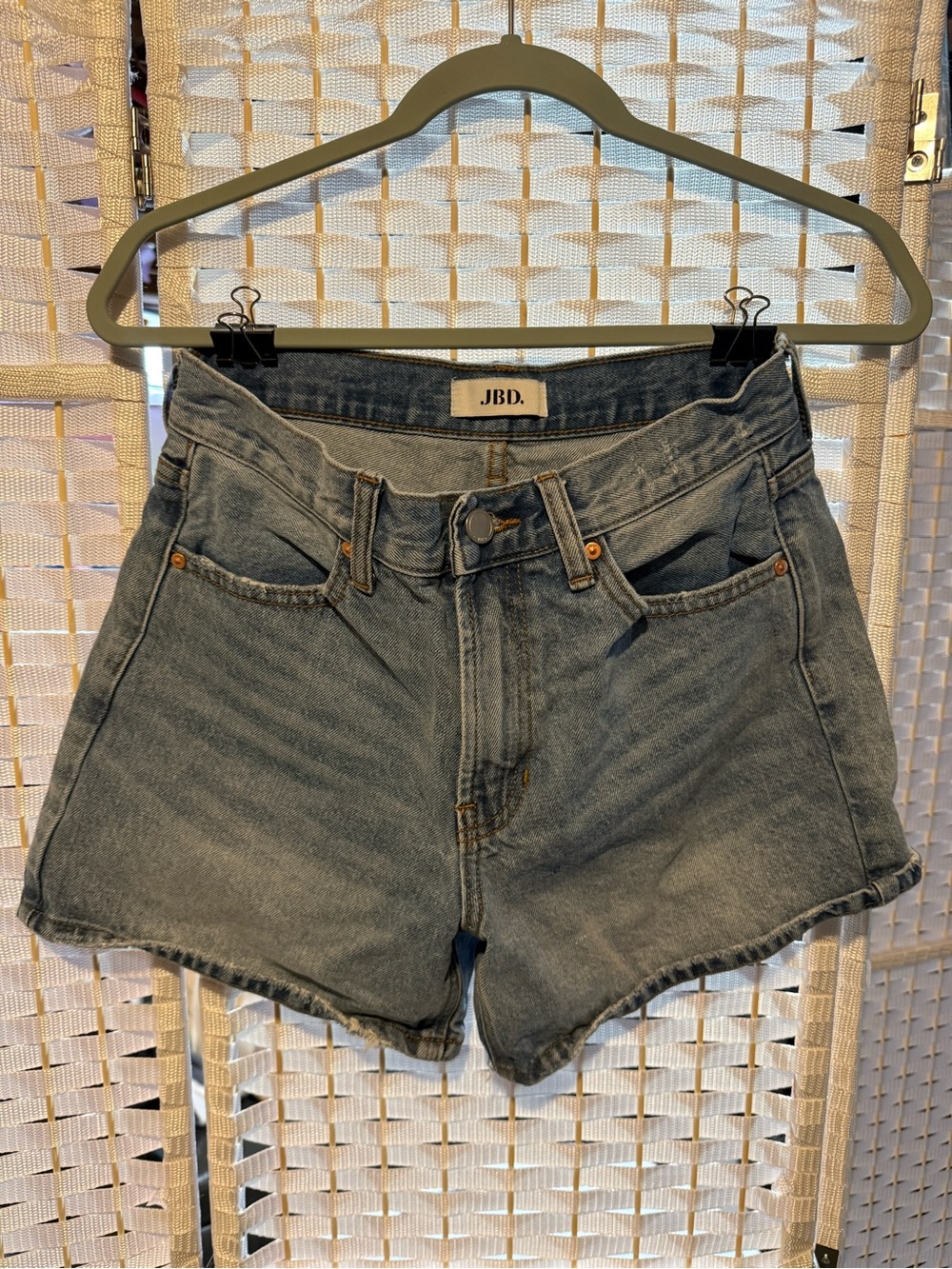 Women's High-Waist Denim Shorts in Light Blue